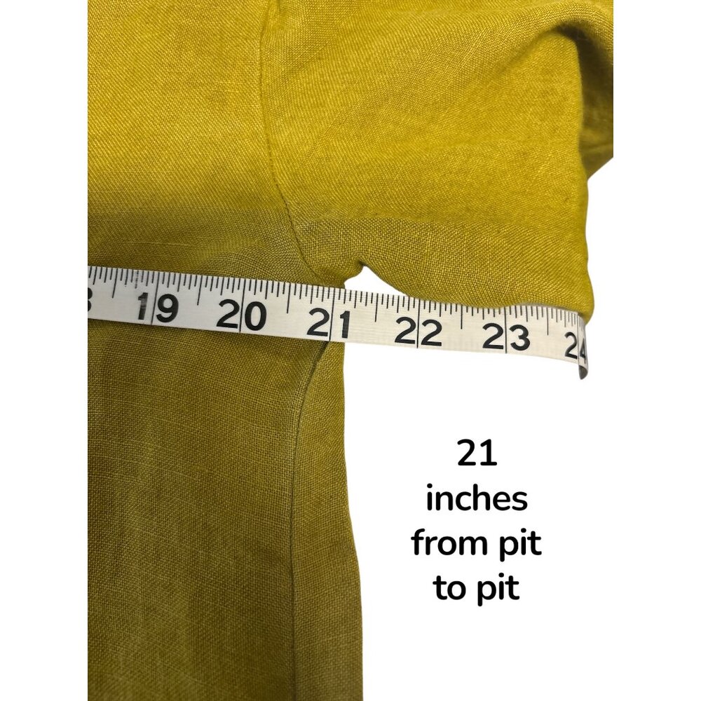 DOMA Mustard Yellow Linen Tunic Blouse | Minimalist Boho Lagom Style | Size M - Picture 5 of 7